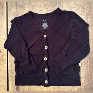EUC Kyte Baby Bamboo Jersey Toddler Cardigan in Midnight Size 2T